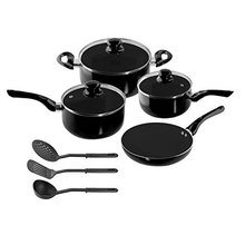 10 PCS conjunto sano antiadherente de acero al carbón Set utensilios de cocina